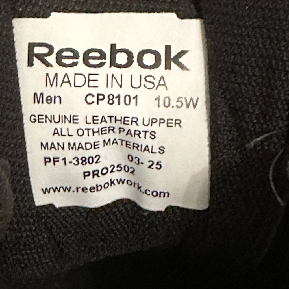 Reebok Men’s Black Leather Duty/Uniform Shoes - Picture 7 of 10